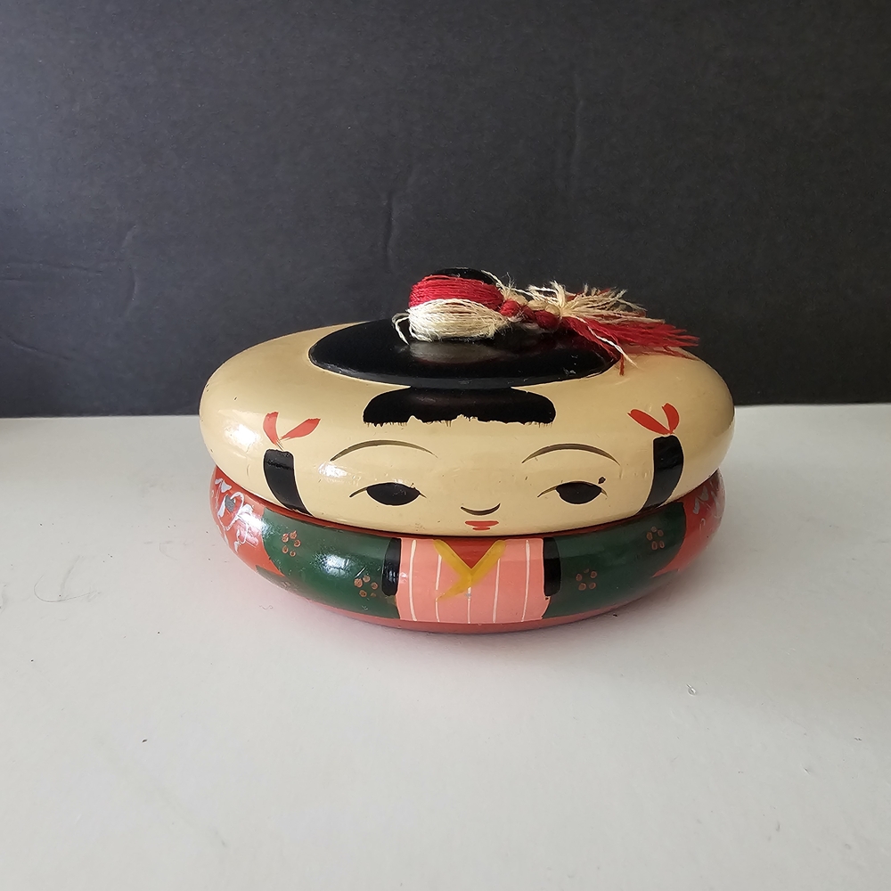Handcrafted Decorative Box with Asian Doll Design - Picture 7 of 11